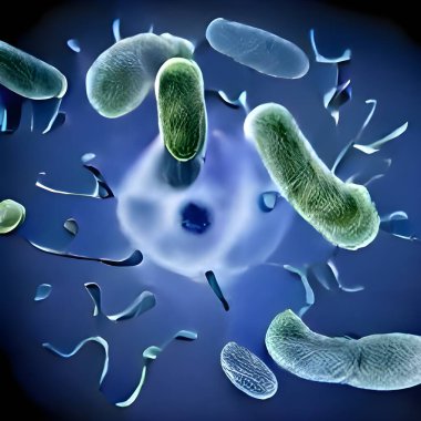 Bir virüs hücresinin 3 boyutlu çizimi