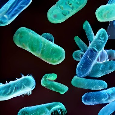 medical concept. close up of human hands with virus cells.