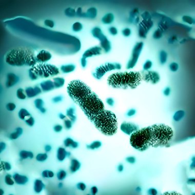 3d illustration of bacteria cells in a scientific environment