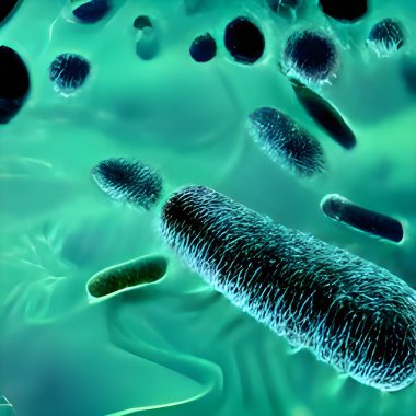 Bir virüs hücresinin 3 boyutlu çizimi