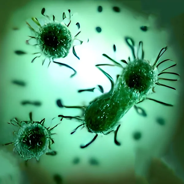 virus cells, 3d illustration, computer background