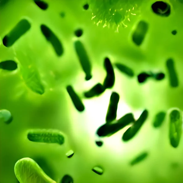 細菌を含むウイルス細胞の3Dイラスト — ストック写真
