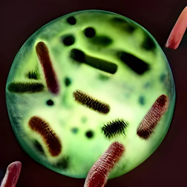 virus cells with bacteria