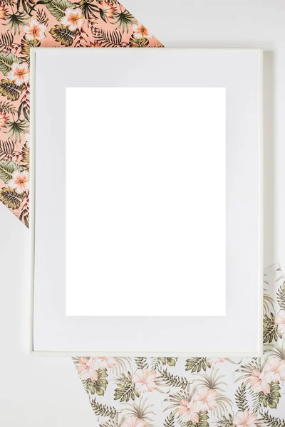 White Picture Frame Decorations Mock Your Photo Text Place Your — Stock Photo, Image