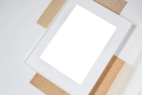 White Picture Frame Decorations Mock Your Photo Text Place Your —  Fotos de Stock