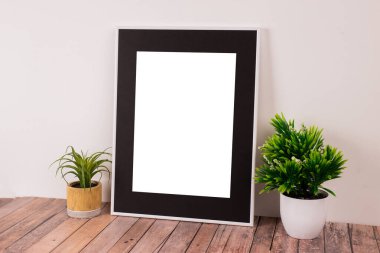 Süslemeli beyaz resim çerçevesi. Fotoğrafın ya da mesajın için hazırlan. Eserlerinizi yerleştirin, baskı sanatı, beyaz arka plan, pastel renk kitabı. Fotoğraf gerçekçi 3D illüstrasyon