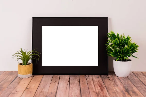 White Picture Frame Decorations Mock Your Photo Text Place Your — 스톡 사진