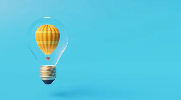 Great Idea Make Great Trip Represented Hot Air Balloon Light — Stock Photo, Image