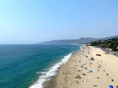 Malibu beach seen from a cliff