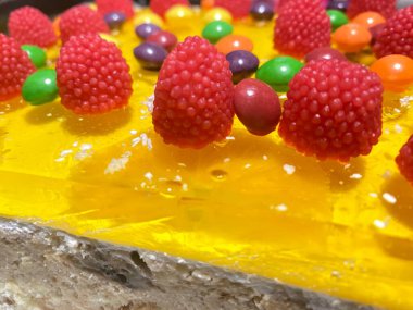 bright jelly cake decoration 
