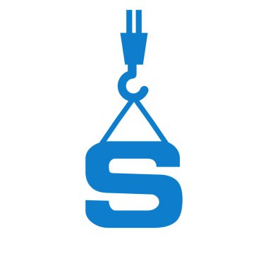 S Harfi İnşaat Logo Şablonu. İnşaat Logosu Turna Kavramı Sembolü