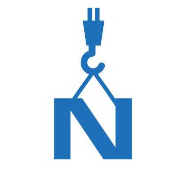Harf N İnşaat Logo Şablonu. İnşaat Logosu Turna Kavramı Sembolü