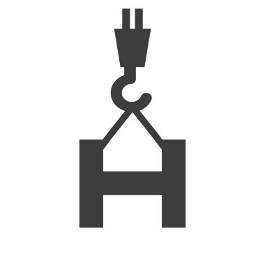 H Harfi İnşaat Logo Şablonu. İnşaat Logosu Turna Kavramı Sembolü