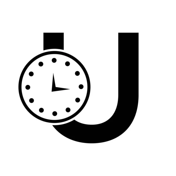 Letter Clock Logo Design Vector Template — Stock vektor