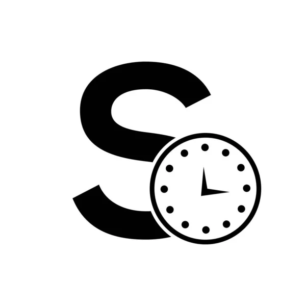 Letter Clock Logo Design Vector Template — 스톡 벡터