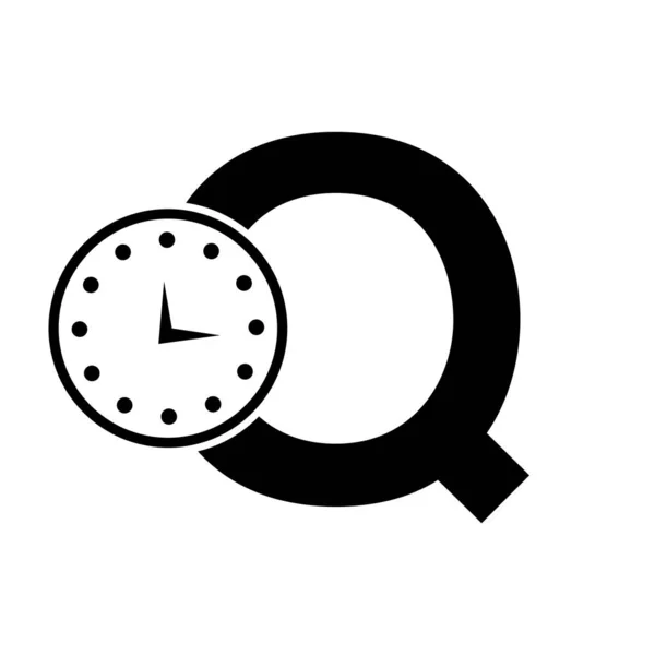 Letter Clock Logo Design Vector Template — Vector de stock