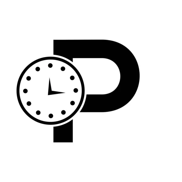 Carta Relógio Logo Design Vector Template —  Vetores de Stock