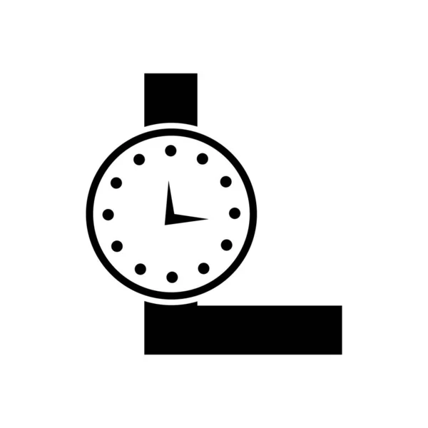 Harfi Saat Logosu Tasarım Vektör Şablonu — Stok Vektör