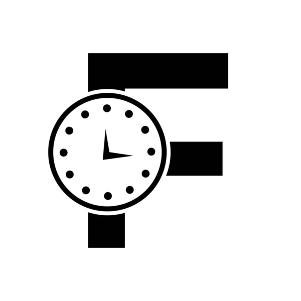 Letter Clock Logo Design Vector Template — 스톡 벡터