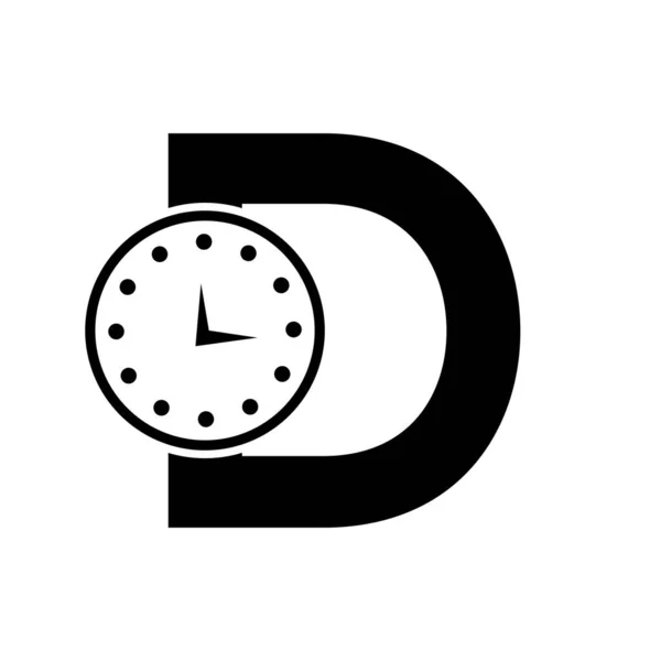 Letter Clock Logo Design Vector Template — Stok Vektör