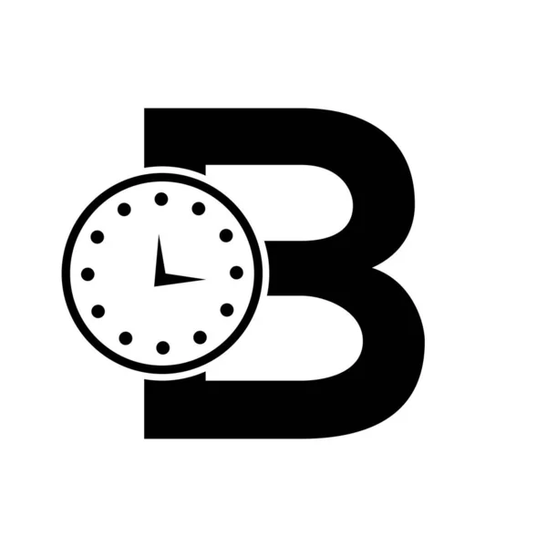 Lettera Orologio Logo Design Modello Vettoriale — Vettoriale Stock