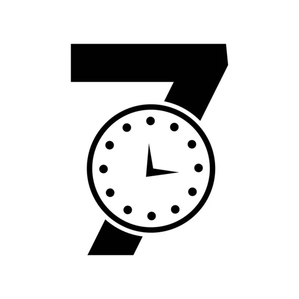 Harf Saat Logosu Tasarım Vektör Şablonu — Stok Vektör
