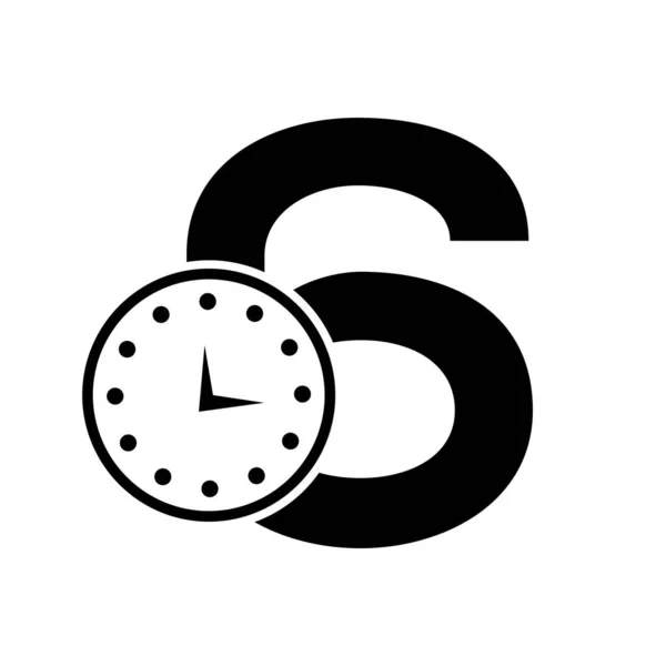 Brief Uhr Logo Design Vektor Vorlage — Stockvektor