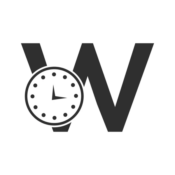 Buchstabe Uhr Logo Design Vektor Vorlage — Stockvektor