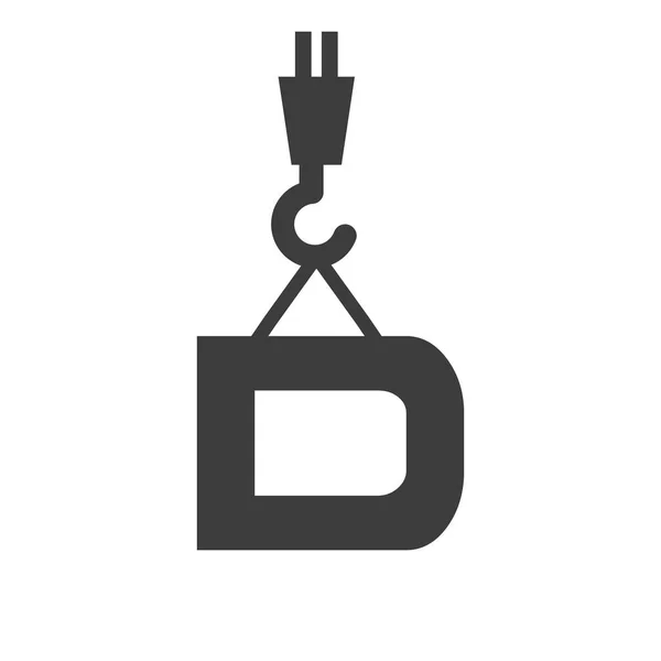 Letter Construction Logo Template Construction Logo Crane Concept Symbol — Stock vektor