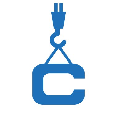 C Harfi İnşaat Logo Şablonu. İnşaat Logosu Turna Kavramı Sembolü