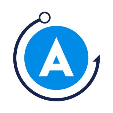 Balık Logosu Şablonu. A Mektubunda Balıkçılık Kulübü logosu