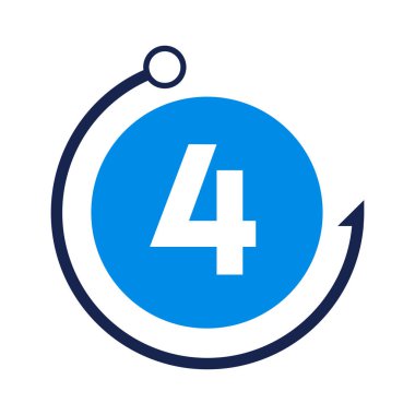 4. harf balıkçılık logosu tasarım şablonu. 4. harf üzerinde Balıkçılık Kulübü logosu