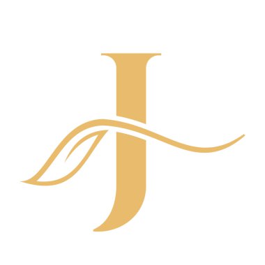 Yaratıcı Kavram Güzelliği, Güzellik Salonu, Spa, Moda ve Yoga İşaretli J Harfi.