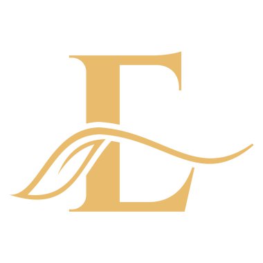 Yaratıcı Kavram Güzelliği, Güzellik Salonu, Spa, Moda ve Yoga İşaretli E Harfi.