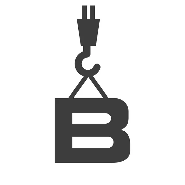 Шаблон Строительного Логотипа Буквы Символ Концепции Строительного Крана — стоковый вектор