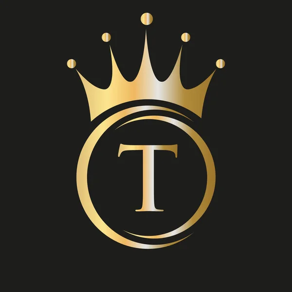 Letra Crown Logo Logo Royal Crown Para Spa Yoga Belleza — Vector de stock