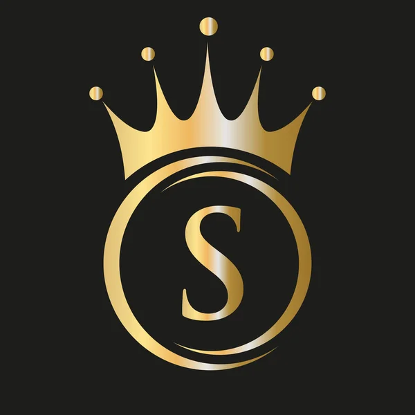 Carta Crown Logo Logotipo Coroa Real Para Spa Yoga Beleza — Vetor de Stock