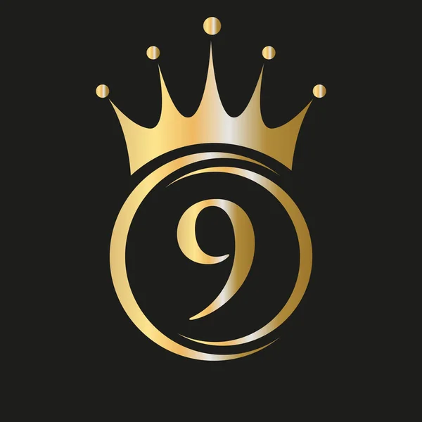 Letter Crown Logo Royal Crown Logo Spa Yoga Beauty Fashion — Vettoriale Stock