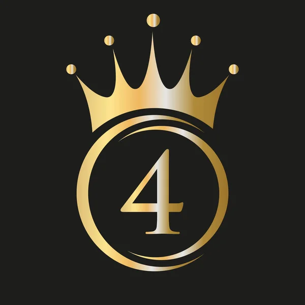 List Logo Korony Logo Korony Królewskiej Dla Spa Joga Piękno — Wektor stockowy