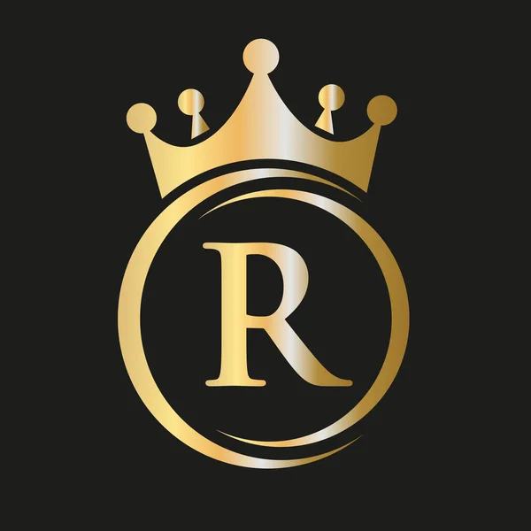Letra Logo Corona Logo Royal Crown Para Spa Yoga Belleza — Vector de stock