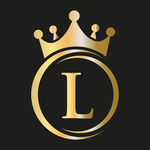 Letter Crown Logo Royal Crown Logo Spa Yoga Beauty Fashion — 스톡 벡터