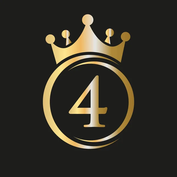Letter Crown Logo Royal Crown Logo Spa Yoga Beauty Fashion — Stok Vektör