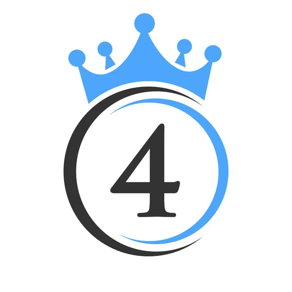 Letter Elegant Crown Logo Template Royal Crown Logotype Luxury Sign — Vector de stock