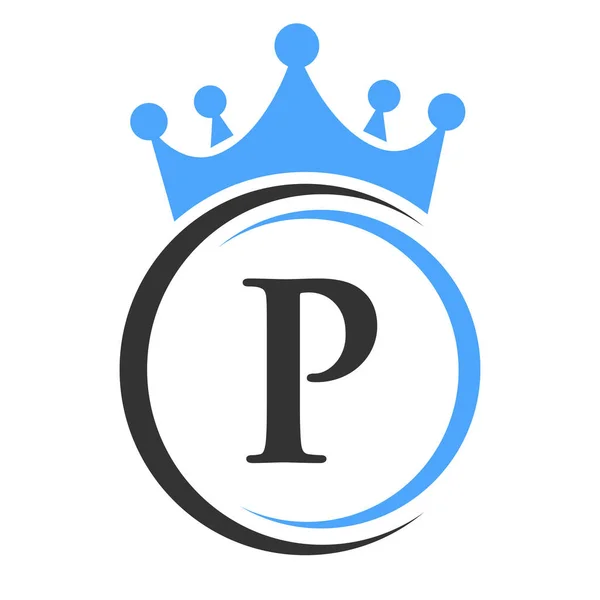 Letter Elegant Crown Logo Template Royal Crown Logotype Luxury Sign — Image vectorielle