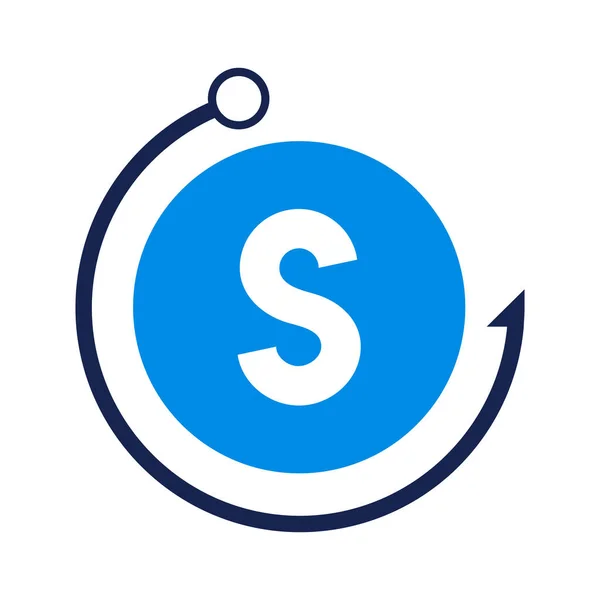 Letter Visserij Logo Ontwerp Template Visserij Club Logo Brief Concept — Stockvector