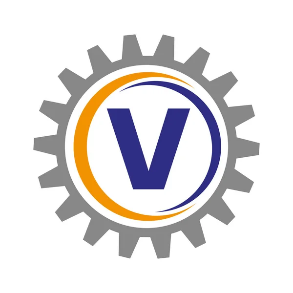 Letter Gear Logo Design Template Automotive Gear Logo Business Industrial — ストックベクタ