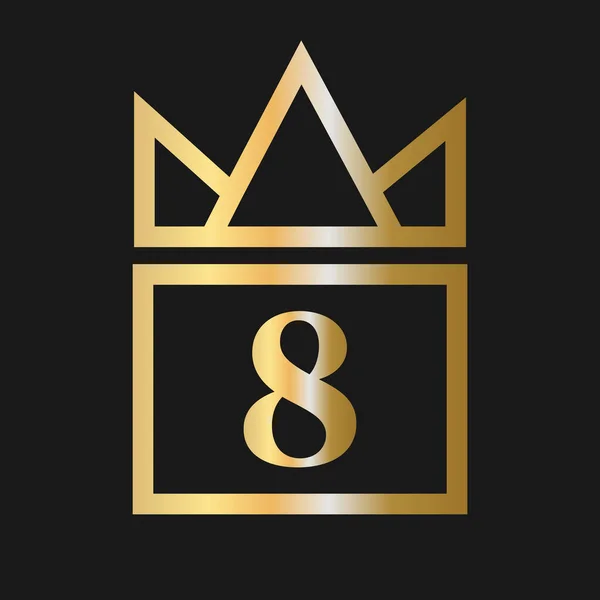 Luxury Letter Crown Logo Cosmetic Boutique Hotel Identity Concept Vector — Archivo Imágenes Vectoriales