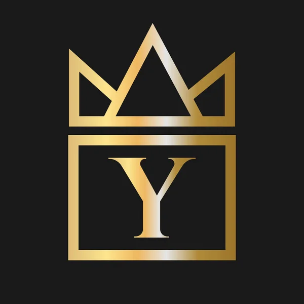 Luxury Letter Crown Logo Cosmetic Boutique Hotel Identity Concept Vector — Διανυσματικό Αρχείο