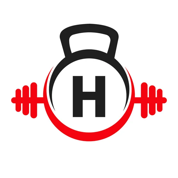 Letter Fitness Logo Design Sport Gym Logo Icon Design Vector — Vetor de Stock