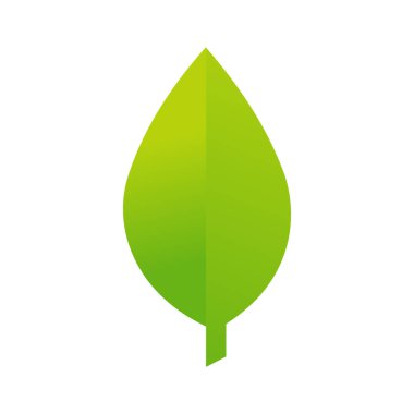 Yaprak Simgesi Şablonu. Beyaz Arkaplanda Yaprak Simgesi Düz Biçimi